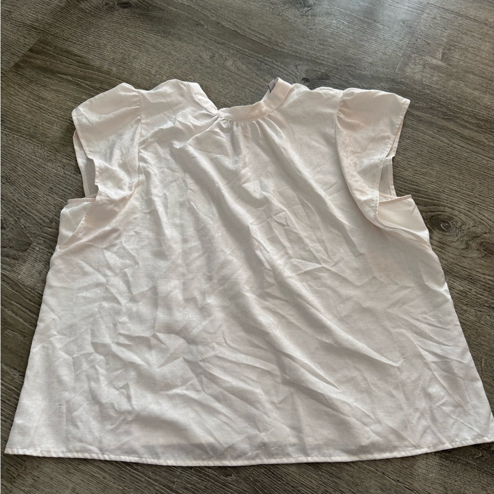 Nine West cream Flutter Sleeve Blouse